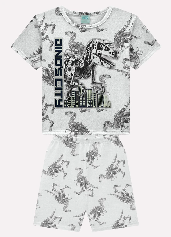 Kyly - Pijama Infantil Menino Dinossauro Cinza