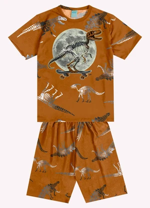 Kyly - Pijama Infantil Menino Dinossauro Marrom - KYLY