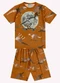 Kyly - Pijama Infantil Menino Dinossauro Preto - variação: Marrom
