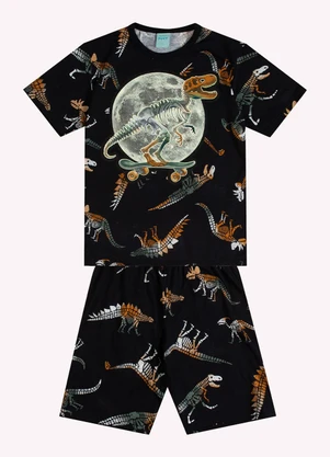 Kyly - Pijama Infantil Menino Dinossauro Preto - KYLY