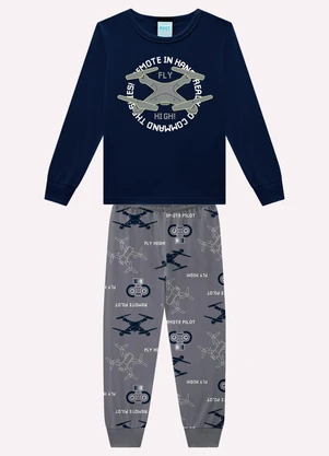 Kyly - Pijama Infantil Menino em Algodão Azul - KYLY
