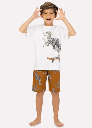 Kyly - Pijama Infantil Menino em Algodão Branco - KYLY