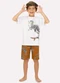 Kyly - Pijama Infantil Menino em Algodão Branco - variação: Branco