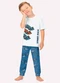 Kyly - Pijama Infantil Menino em Algodão Branco - variação: Branco
