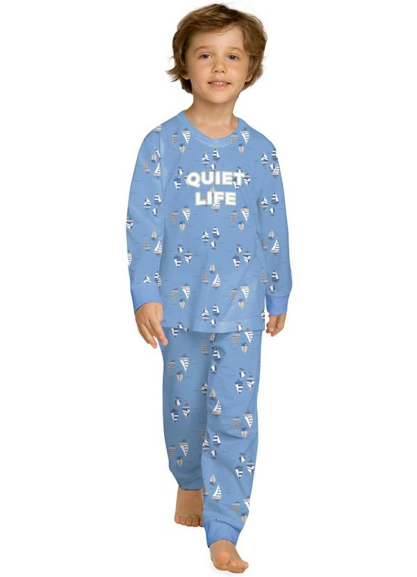 Milon - Pijama Infantil Menino Estampa Azul
