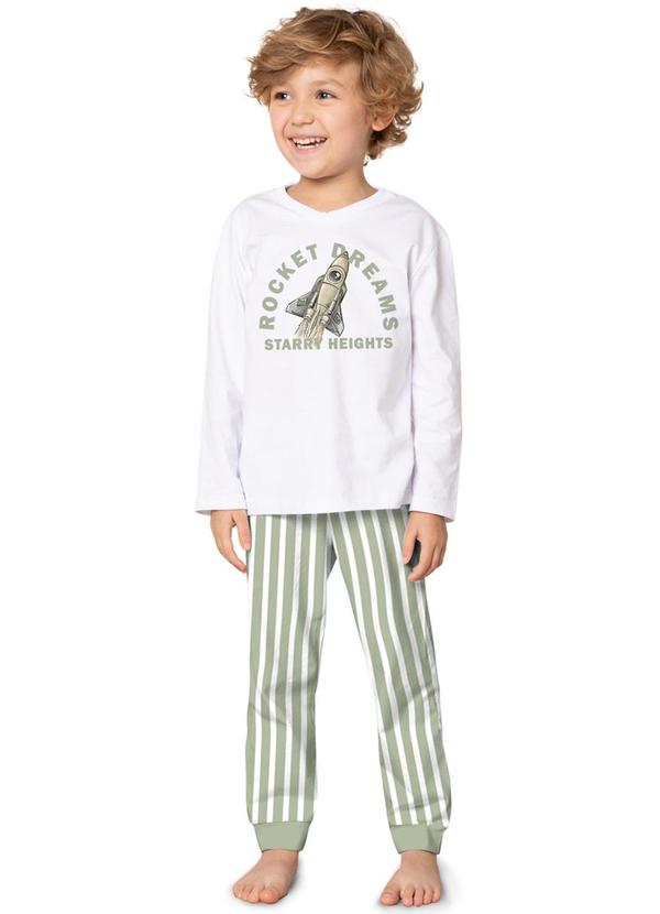 Milon - Pijama Infantil Menino Estampa Branco