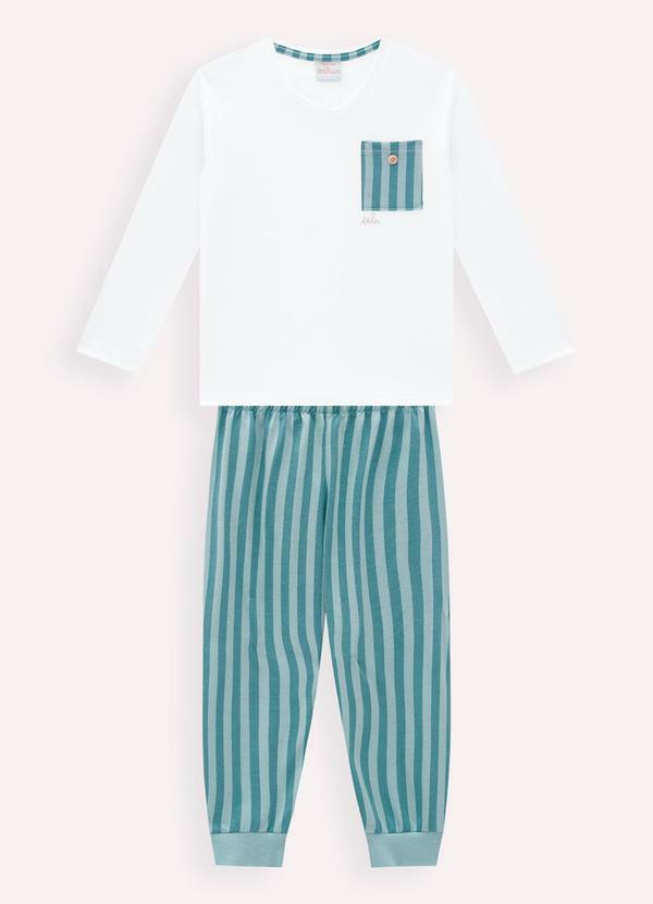 Milon - Pijama Infantil Menino Estampa Branco