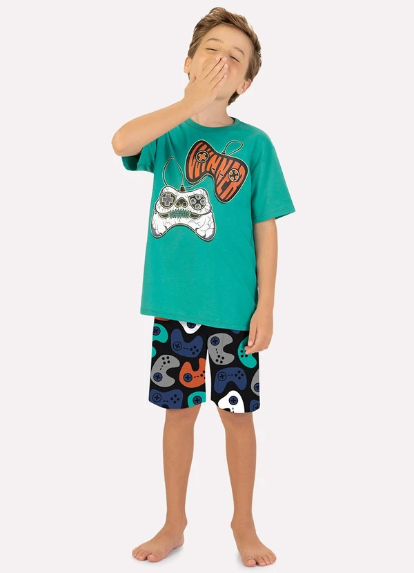 Kyly - Pijama Infantil Menino Game Verde