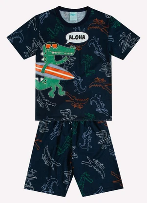 Kyly - Pijama Infantil Menino Jacaré Azul Marinho - KYLY