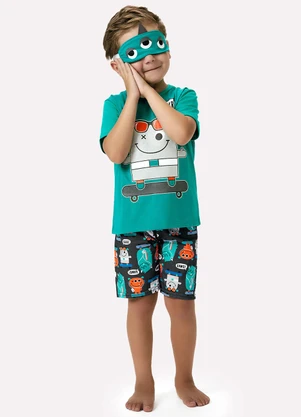 Kyly - Pijama Infantil Menino Monstrinhos Verde - KYLY