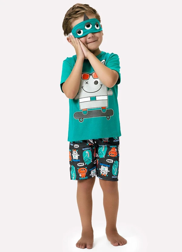 Kyly - Pijama Infantil Menino Monstrinhos Verde 2