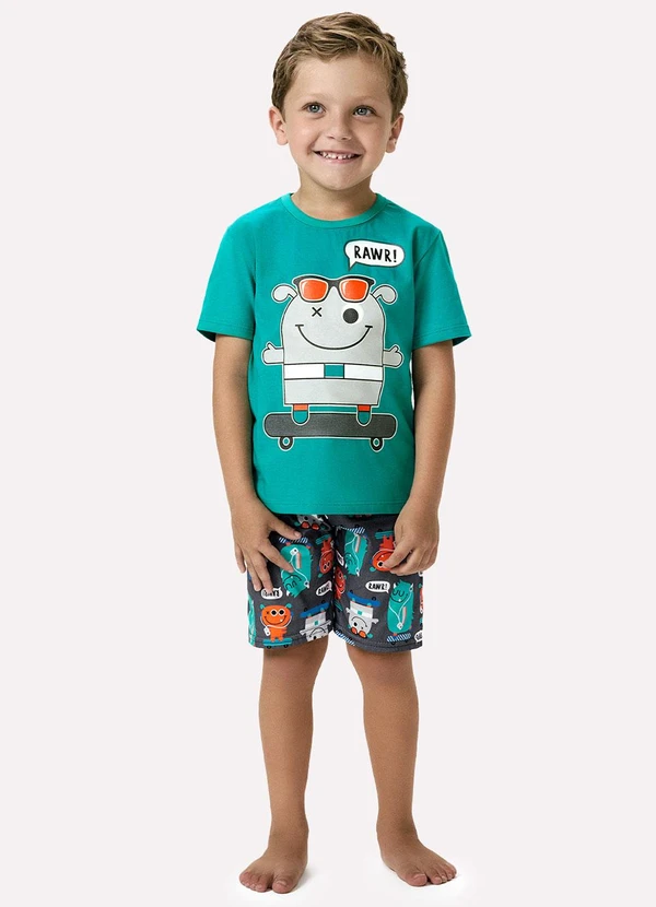 Kyly - Pijama Infantil Menino Monstrinhos Verde 3