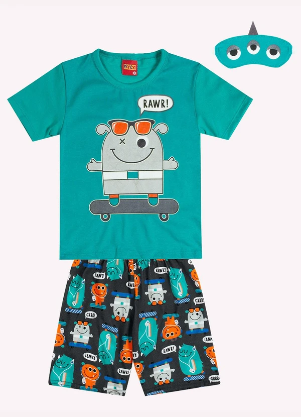Kyly - Pijama Infantil Menino Monstrinhos Verde 4
