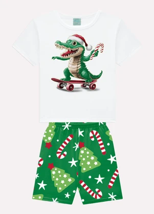 Kyly - Pijama Infantil Menino Natal Branco - KYLY