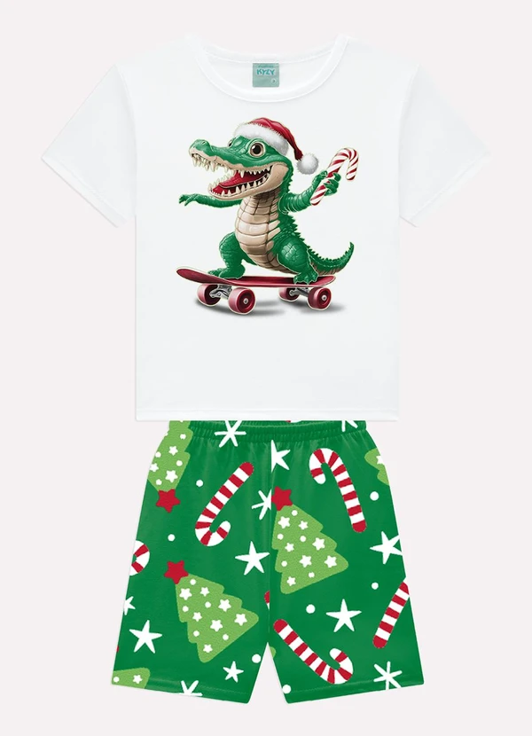 Kyly - Pijama Infantil Menino Natal Branco