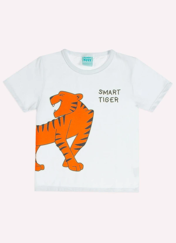 Kyly - Pijama Infantil Menino Tigre Branco