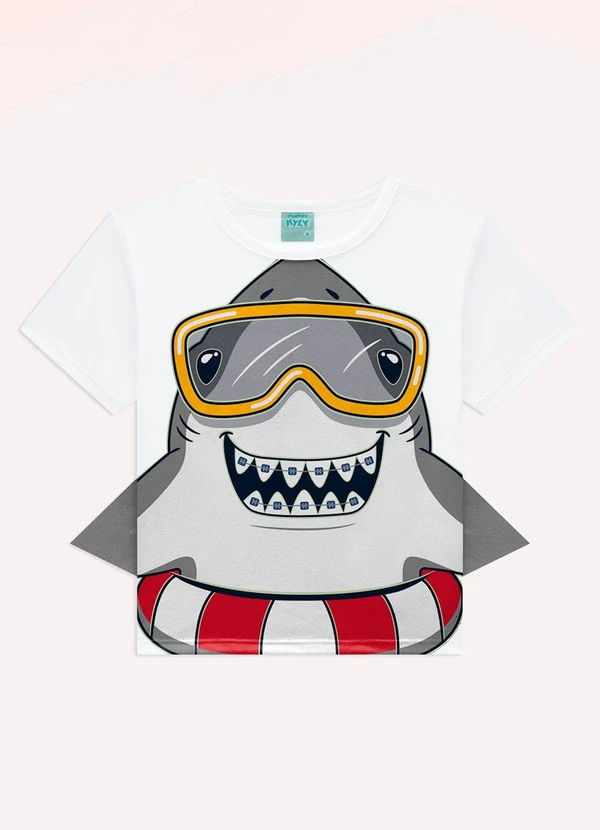 Kyly - Pijama Infantil Menino Tubarão Branco 3