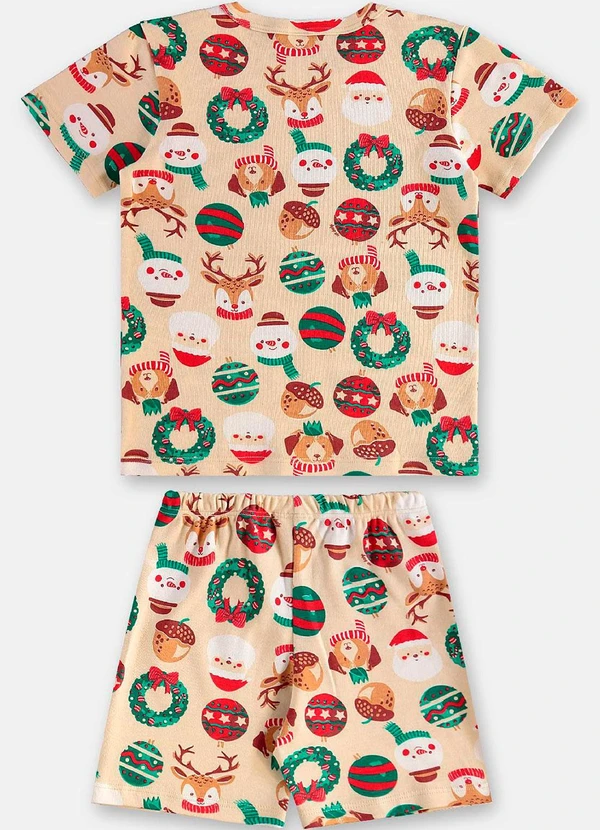 Up Baby - Pijama Infantil Natalino em Suedine Bege 3