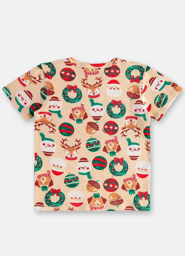 Up Baby - Pijama Infantil Natalino em Suedine Bege 6