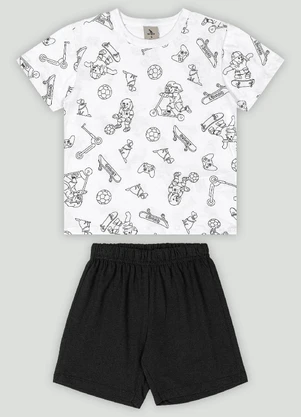 Pijama Infantil para Colorir Quimby Branco - QUIMBY