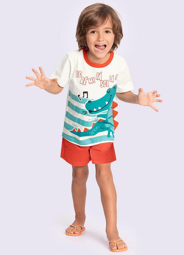 Alakazoo - Pijama Infantil Unissex Moda para Todos Vermelho