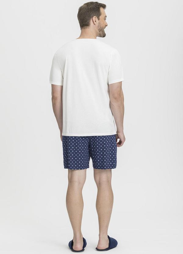 Mensageiro do Sonhos - Pijama Manga Curta com Estampa de Âncoras Bege 4