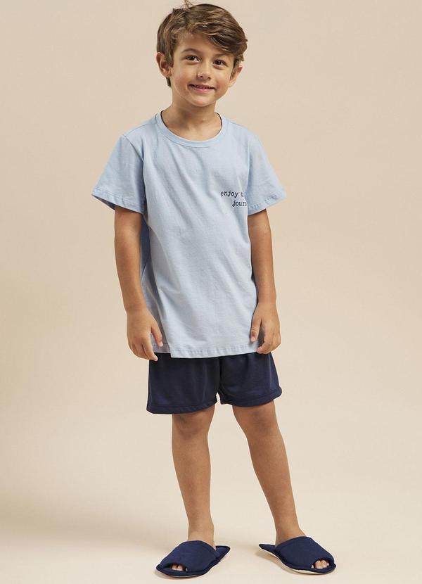 Aurora Joaquina - Pijama Manga Curta Infantil Azul