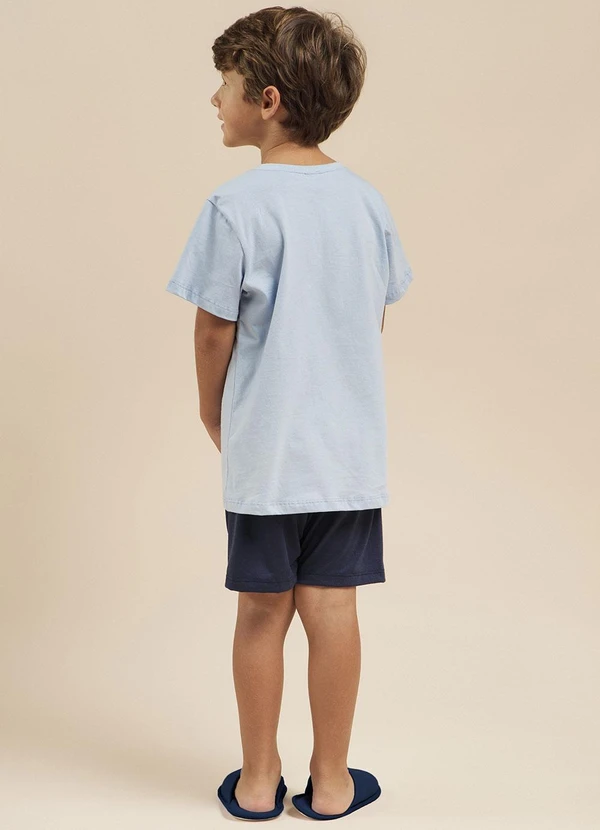 Aurora Joaquina - Pijama Manga Curta Infantil Azul 2