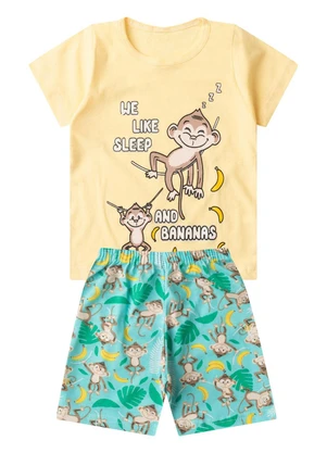 Select - Pijama Masculino Brilha no Escuro Amarelo - SELECT