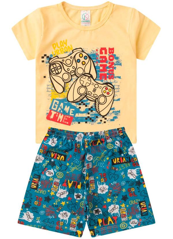 Rovi Kids - Pijama Masculino Brilha no Escuro Kappes Amarelo 1