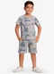Rovi Kids - Pijama Masculino Infantil Cinza - variação: Laranja