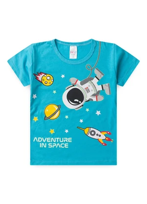 Atelie da Crianca - Pijama Masculino Verão Adventure Space Azul - ATELIE DA CRIANCA