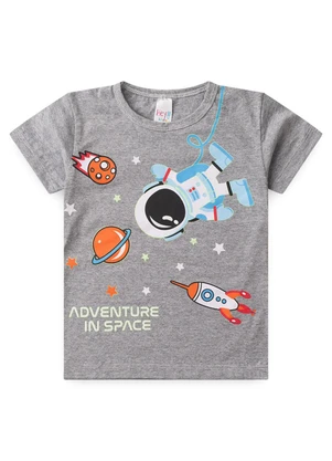 Atelie da Crianca - Pijama Masculino Verão Adventure Space Cinza - ATELIE DA CRIANCA