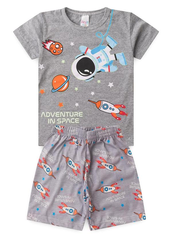 Atelie da Crianca - Pijama Masculino Verão Adventure Space Cinza