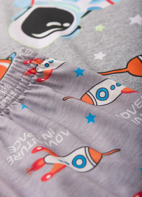 Atelie da Crianca - Pijama Masculino Verão Adventure Space Cinza 5