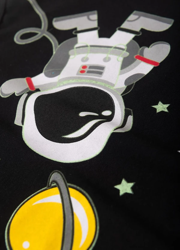 Atelie da Crianca - Pijama Masculino Verão Adventure Space Preto 4