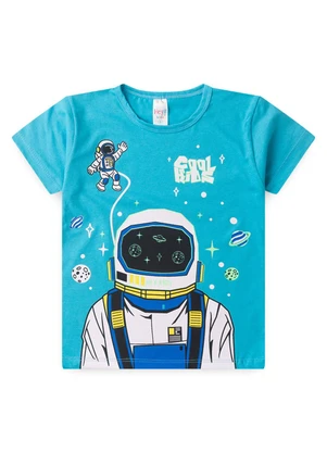 Atelie da Crianca - Pijama Masculino Verão Astronauta Azul - ATELIE DA CRIANCA