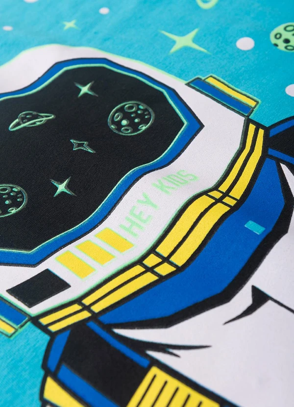 Atelie da Crianca - Pijama Masculino Verão Astronauta Azul 4