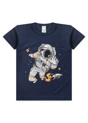 Atelie da Crianca - Pijama Masculino Verão Astronauta Azul - ATELIE DA CRIANCA
