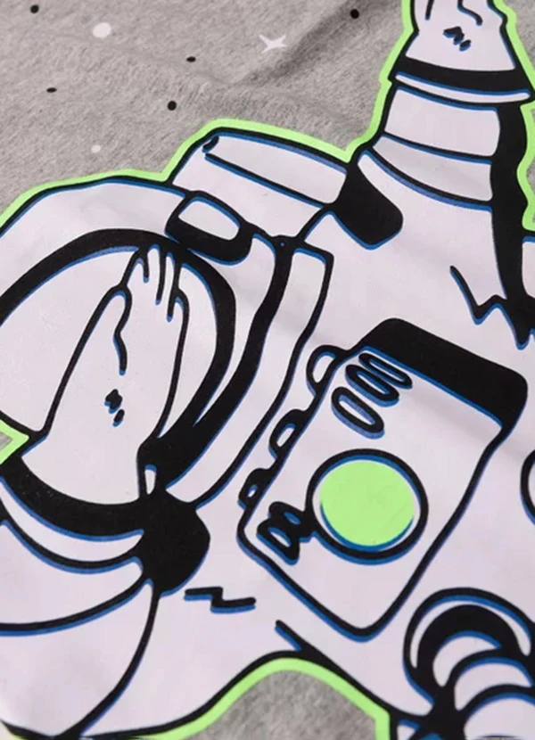 Atelie da Crianca - Pijama Masculino Verão Astronauta Cinza 4