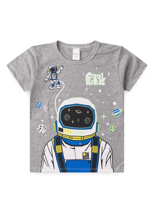 Atelie da Crianca - Pijama Masculino Verão Astronauta Cinza - ATELIE DA CRIANCA