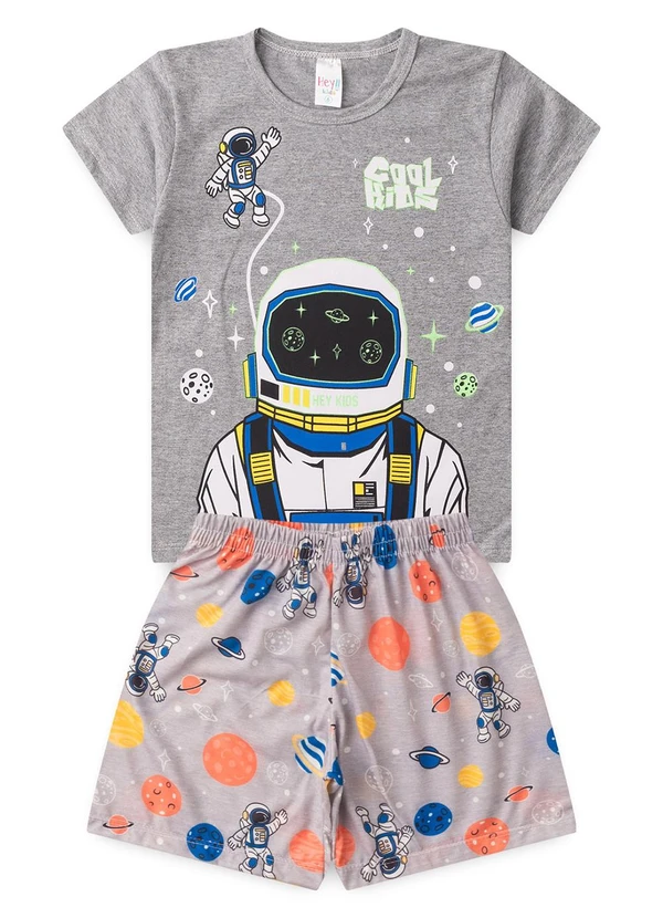 Atelie da Crianca - Pijama Masculino Verão Astronauta Cinza 1