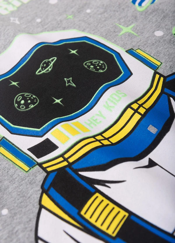 Atelie da Crianca - Pijama Masculino Verão Astronauta Cinza 4