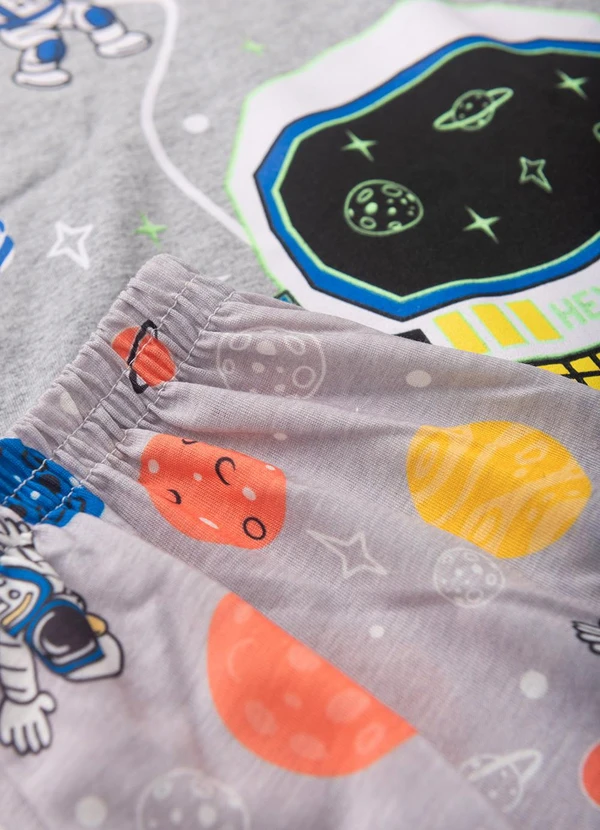 Atelie da Crianca - Pijama Masculino Verão Astronauta Cinza 5