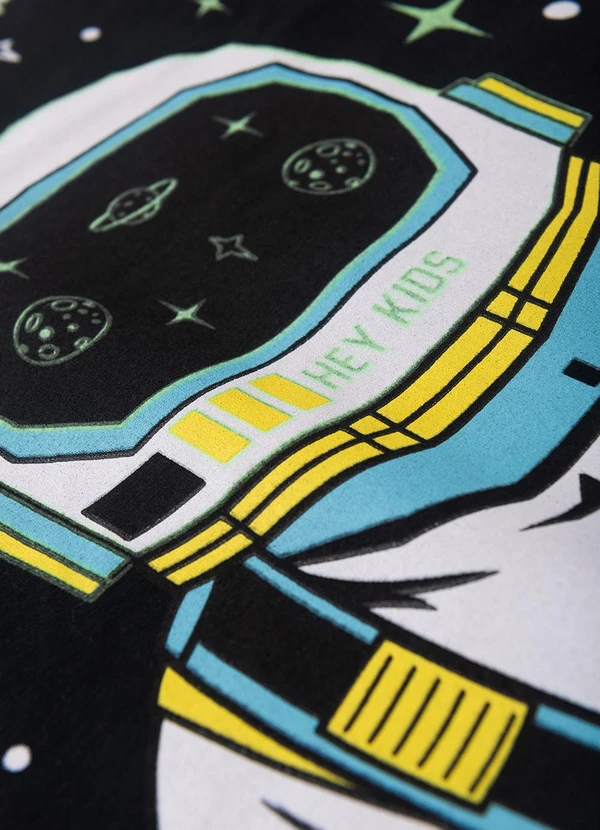 Atelie da Crianca - Pijama Masculino Verão Astronauta Preto 4