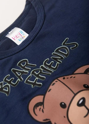 Atelie da Crianca - Pijama Masculino Verão Bear Friends Azul - ATELIE DA CRIANCA