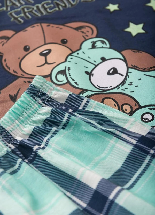 Atelie da Crianca - Pijama Masculino Verão Bear Friends Azul 3
