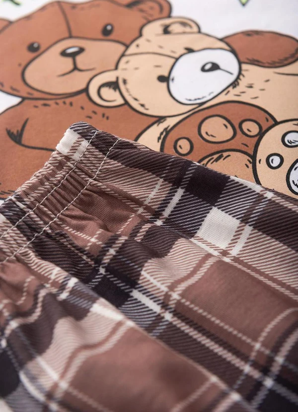 Atelie da Crianca - Pijama Masculino Verão Bear Friends Branco 3