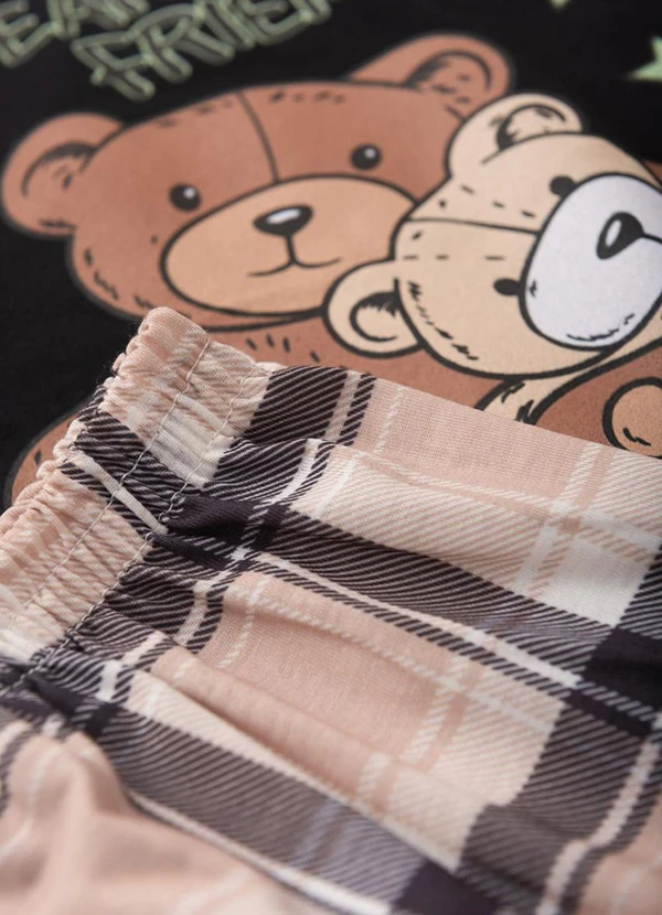 Atelie da Crianca - Pijama Masculino Verão Bear Friends Preto 3