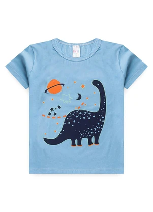 Atelie da Crianca - Pijama Masculino Verão Dino Azul - ATELIE DA CRIANCA